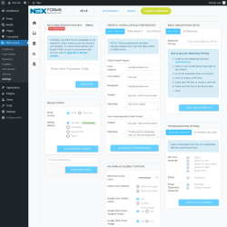 Page screenshot: NEX-Forms → Settings