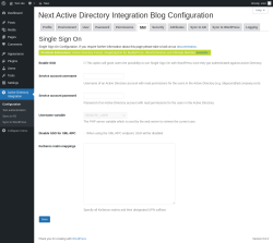 Page screenshot: Active Directory Integration → 
					SSO
				