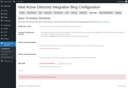 Page screenshot: Active Directory Integration → 
					Sync to AD
				