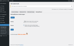Page screenshot: Next Watermark &rarr; Backup/Restore