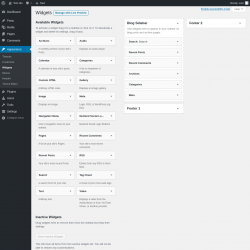 Page screenshot: Widgets &lsaquo; Test site &mdash; WordPress