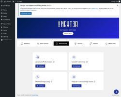 Page screenshot: Appearance &rarr; Nexter Settings &rarr; Performance