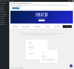 Page screenshot: Appearance &rarr; Nexter Settings &rarr; White Label