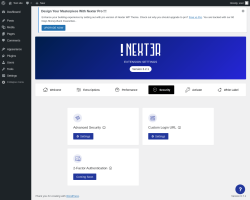 Page screenshot: Appearance &rarr; Nexter Settings &rarr; Security