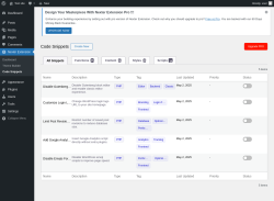 Page screenshot: Nexter Extension &rarr; Code Snippets
