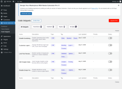 Page screenshot: Nexter Extension &rarr; Code Snippets