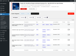 Page screenshot: Nexter &rarr; Code Snippets