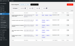 Page screenshot: Nexter &rarr; Code Snippets