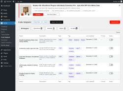 Page screenshot: Nexter &rarr; Code Snippets