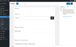 Page screenshot: Widgets &lsaquo; Test site &mdash; WordPress