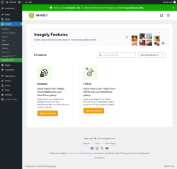 Page screenshot: Imagely &rarr; Features