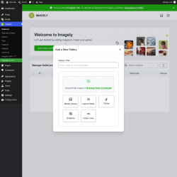 Page screenshot: Imagely &rarr; Add New Gallery