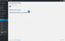 Page screenshot: Settings &rarr; Nice page transition settings