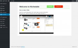 Page screenshot: nichetablewp ‹ Test site — WordPress