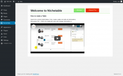 Page screenshot: nichetablewpwp ‹ Test site — WordPress