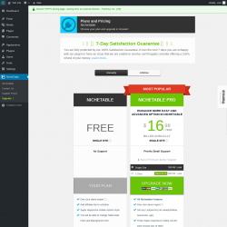 Page screenshot: NicheTable → Upgrade  ➤