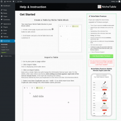 Page screenshot: NicheTable