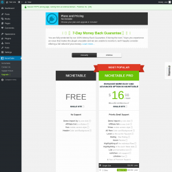 Page screenshot: NicheTable → Upgrade  ➤