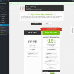 Page screenshot: NicheTable → Upgrade  ➤