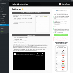 Page screenshot: NicheTable