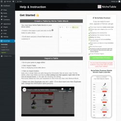 Page screenshot: NicheTable