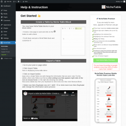 Page screenshot: NicheTable