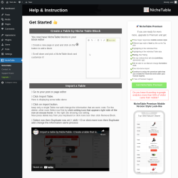 Page screenshot: NicheTable