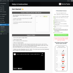 Page screenshot: NicheTable
