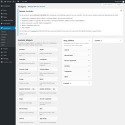 Page screenshot: Widgets &lsaquo; Test site &mdash; WordPress