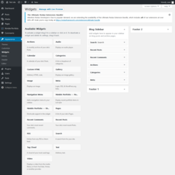 Page screenshot: Widgets &lsaquo; Test site &mdash; WordPress