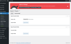 Page screenshot: Ninja Forms → Import / Export → Favorite Fields
