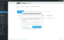 Page screenshot: Ninja Forms → Dashboard