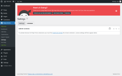 Page screenshot: Ninja Forms &rarr; Settings &rarr; Licenses