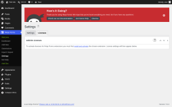 Page screenshot: Ninja Forms &rarr; Settings &rarr; Licenses