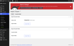 Page screenshot: Ninja Forms &rarr; Import / Export &rarr; Favorite Fields
