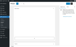 Page screenshot: Widgets &lsaquo; Test site &mdash; WordPress