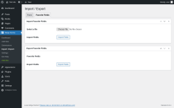 Page screenshot: Ninja Forms &rarr; Import / Export &rarr; Favorite Fields