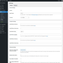 Page screenshot: Ninja Forms &rarr; Settings