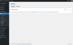 Page screenshot: Ninja Forms &rarr; Settings &rarr; Licenses