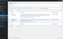 Page screenshot: Plugins ‹ Test site — WordPress