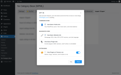 Page screenshot: Settings &rarr; No Category Base &rarr; 
					Import / Export				