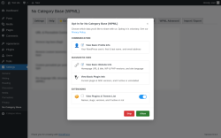 Page screenshot: Settings &rarr; No Category Base &rarr; 
					URL Control				