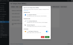 Page screenshot: Settings &rarr; No Category Base &rarr; 
					Redirects & 404				