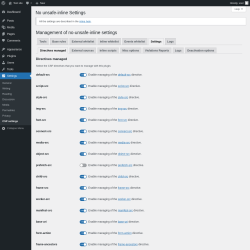 Page screenshot: Settings → CSP settings → 
						Settings