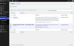 Page screenshot: Plugins &lsaquo; Test site &mdash; WordPress
