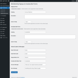 Page screenshot: Membership &rarr; Membership Forms