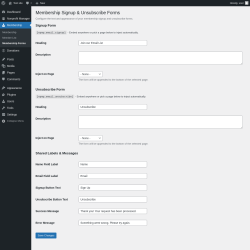 Page screenshot: Membership &rarr; Membership Forms