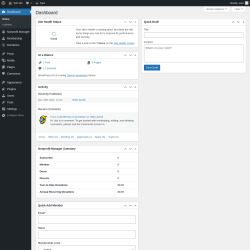 Page screenshot: Dashboard &lsaquo; Test site &mdash; WordPress