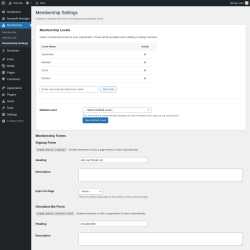 Page screenshot: Membership &rarr; Membership Settings