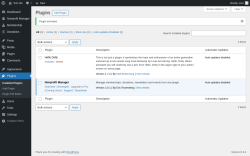 Page screenshot: Plugins &lsaquo; Test site &mdash; WordPress